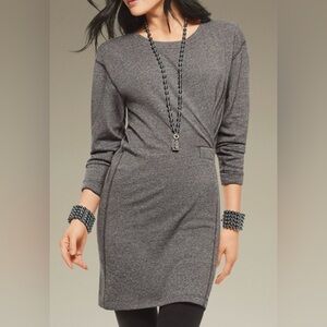 Cabi Style 3650 Put On Knit Long Sleeve Sheath Dress with Side Cinch Detail